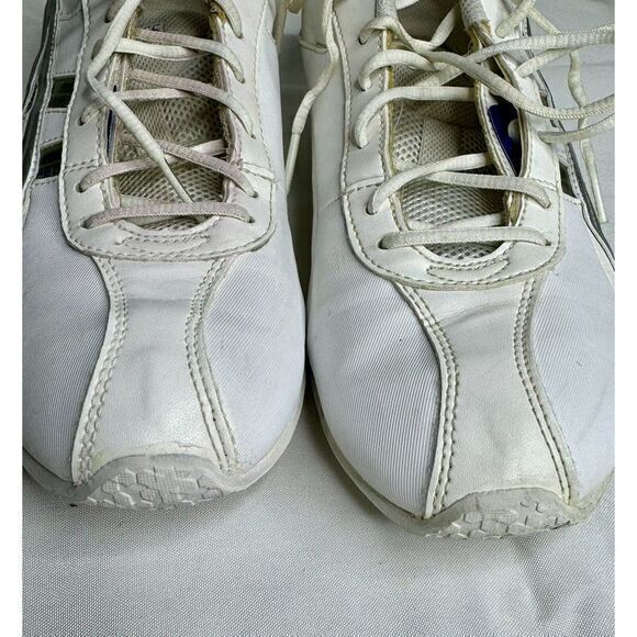 ASICS Cheer 6 Women's Cheerleading Shoe Q261Y Size 8.5 White W/Blue Color Swatch - Picture 10 of 11